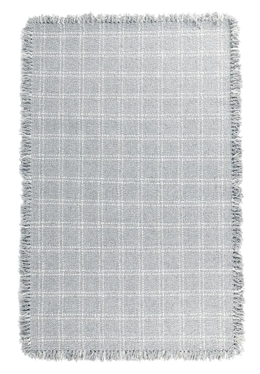 Bradley Hand Spun Wool Check Rug - Pearl Gray product