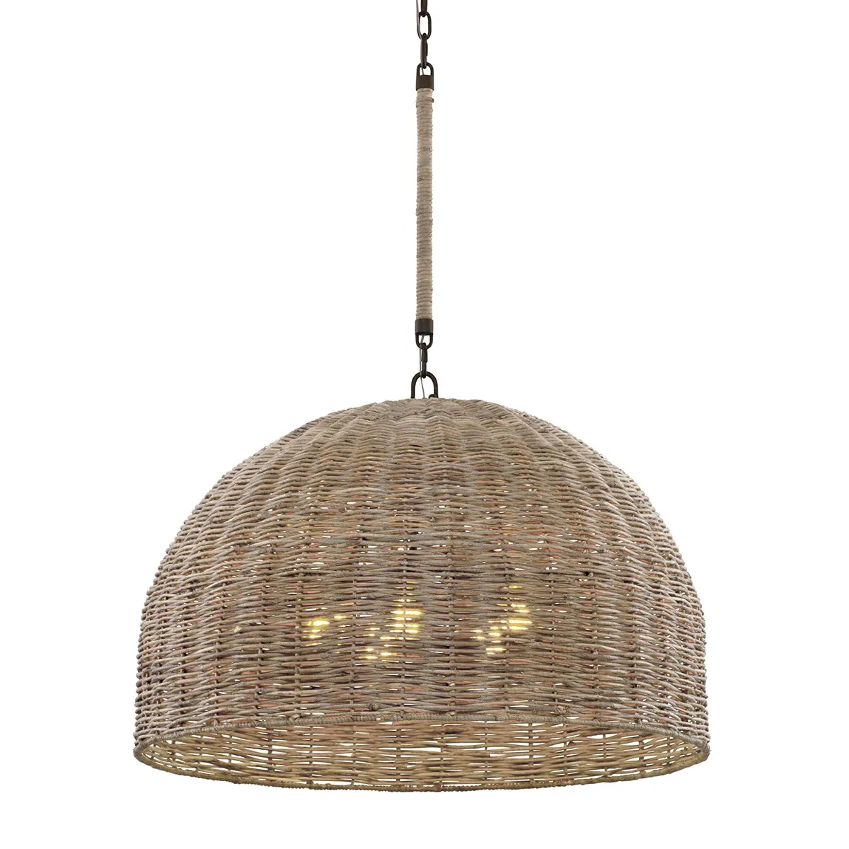 Brooksie Small Dome Pendant Light - Rattan, Tidepool Bronze product