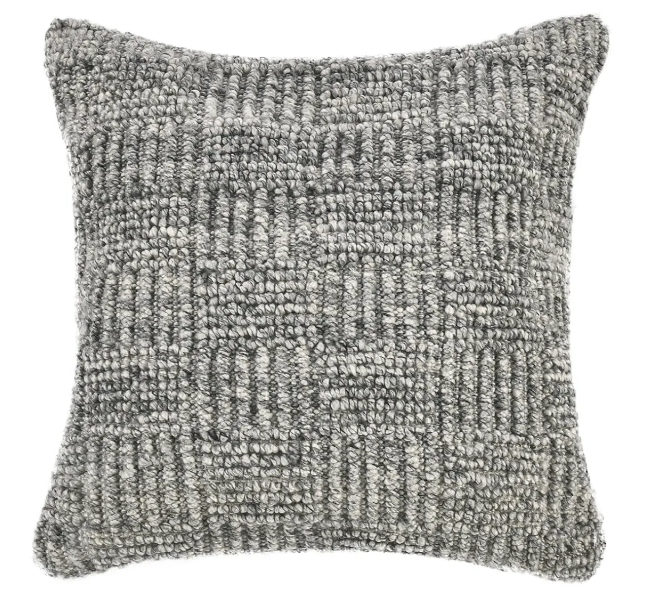 Checkered Textured Outdoor Cushion Set of Two - Grey, Recycled PET product