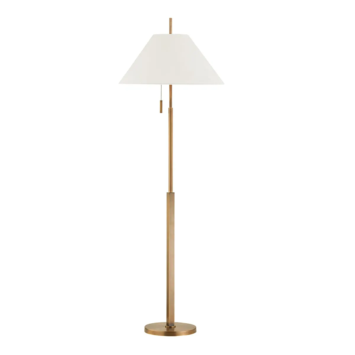 Chic Shade Brass Floor Lamp - Patina Brass, Linen product