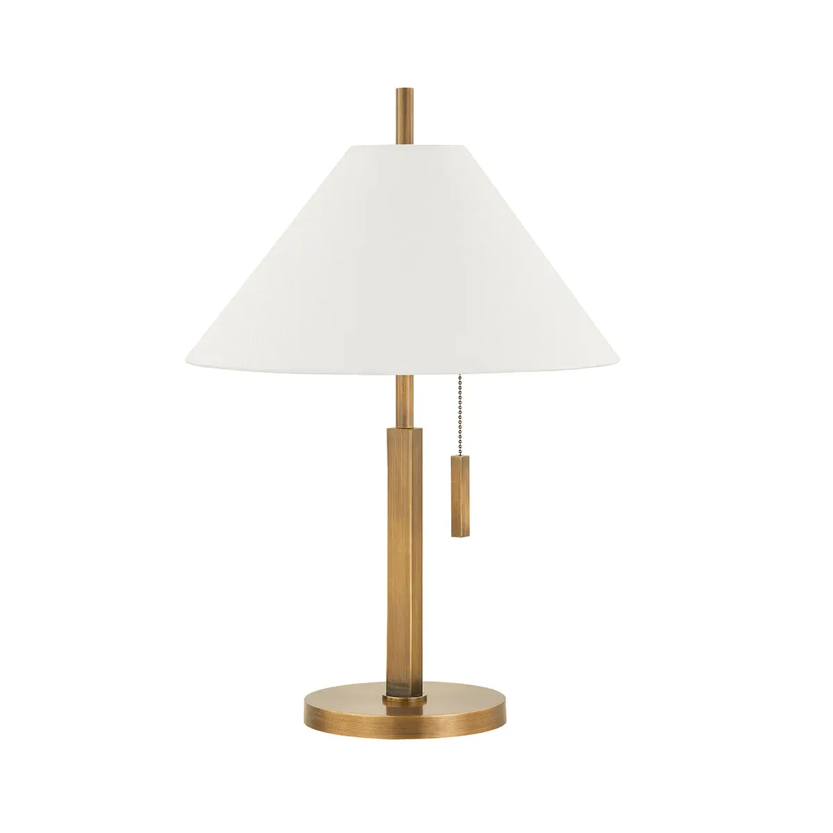 Clic Table Lamp with Pull Chain - Brass, Linen product