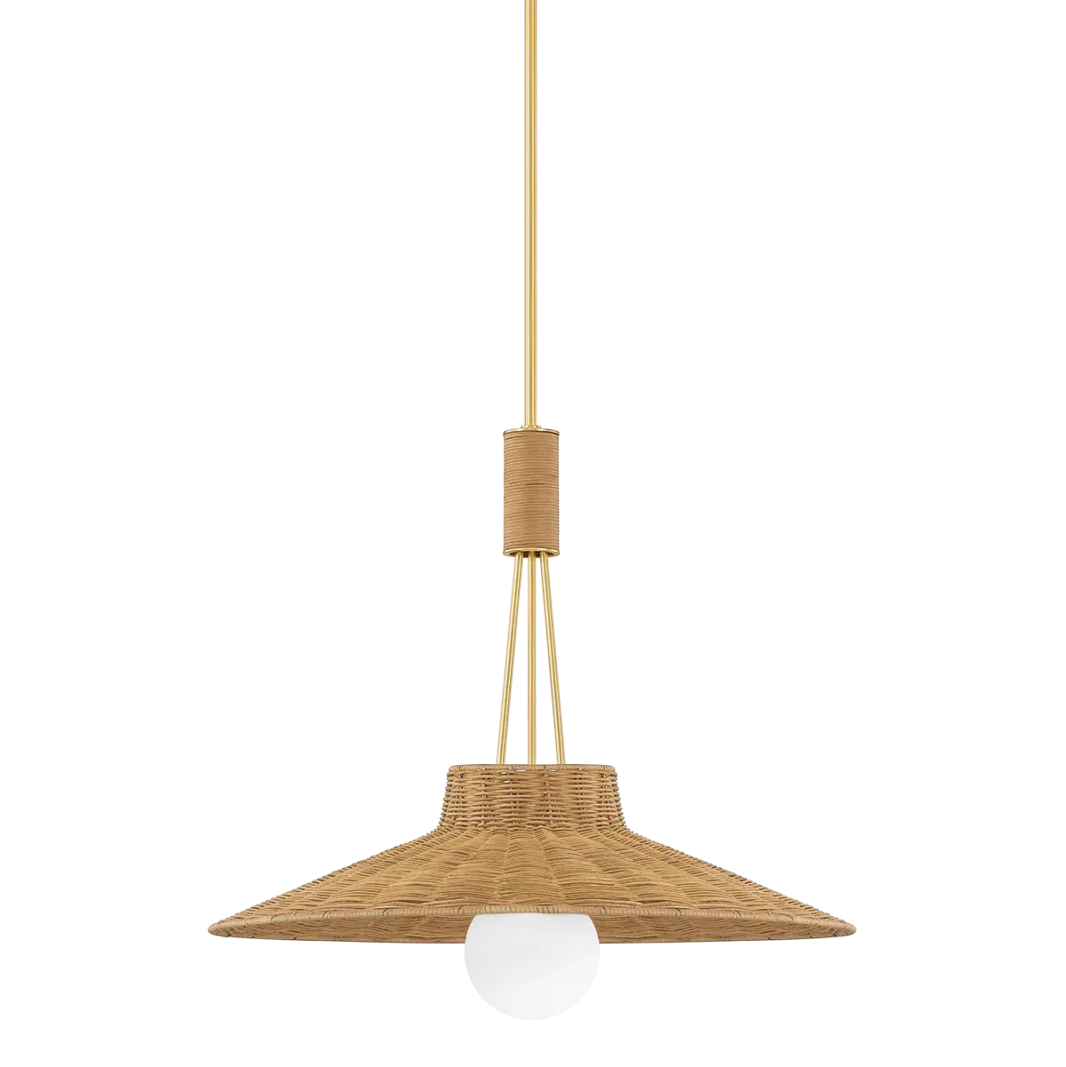 Cress Woven Pendant Light - Brass, Natural Wicker product