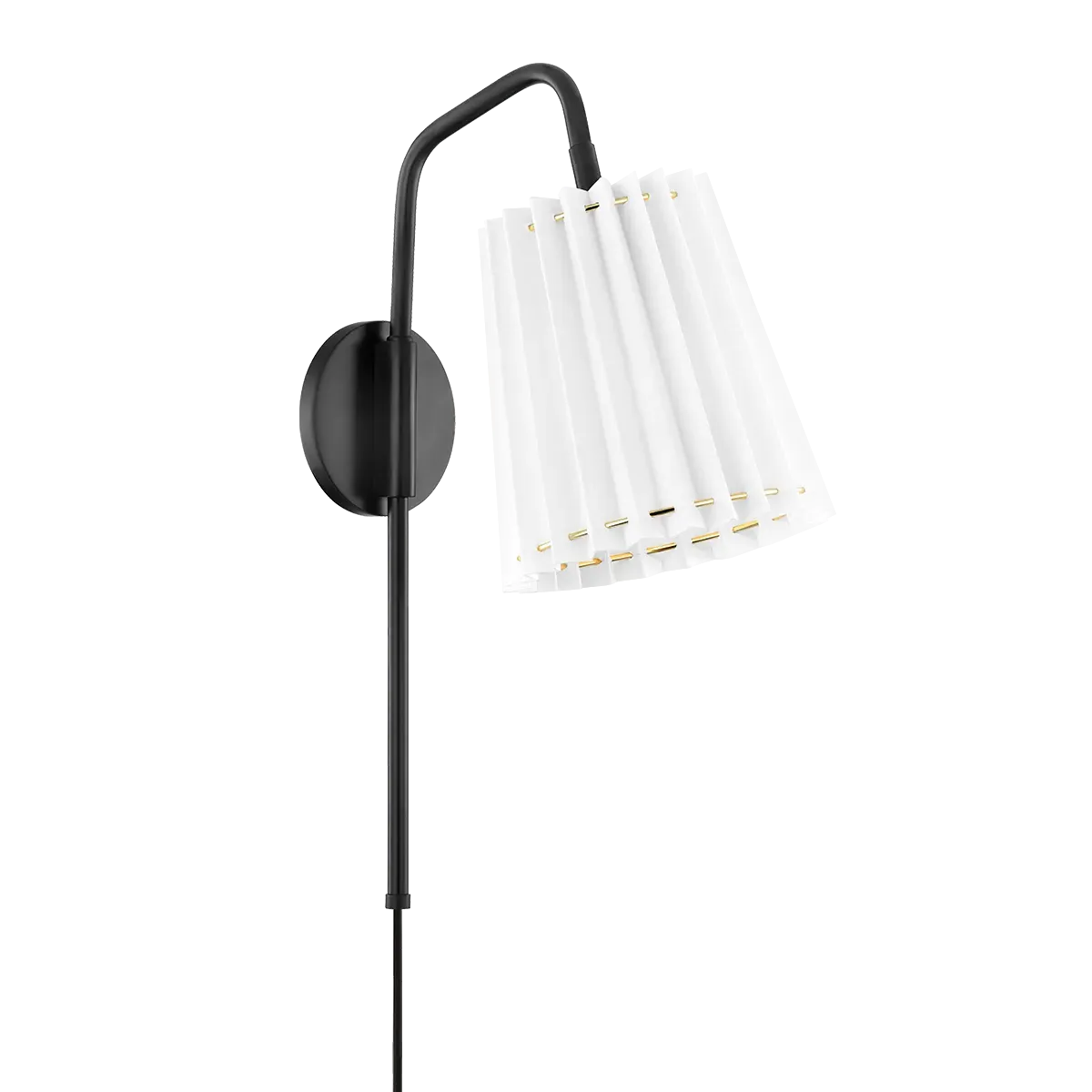 Dakota Curve Plug-In Wall Sconce - Black, Linen product