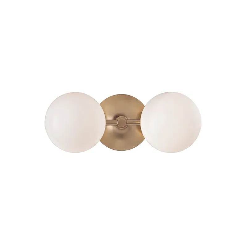 Dolly Glass Bulb Double Wall Sconce - Aged Brass, Glass product