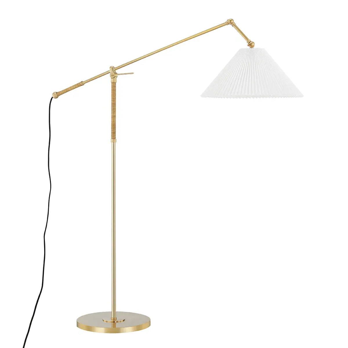 Dorothy Coastal Charm Floor Lamp - Aged Brass, Linen product