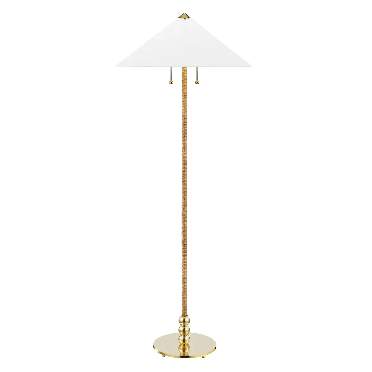 Faye Brass 2-Light Floor Lamp - Linen product