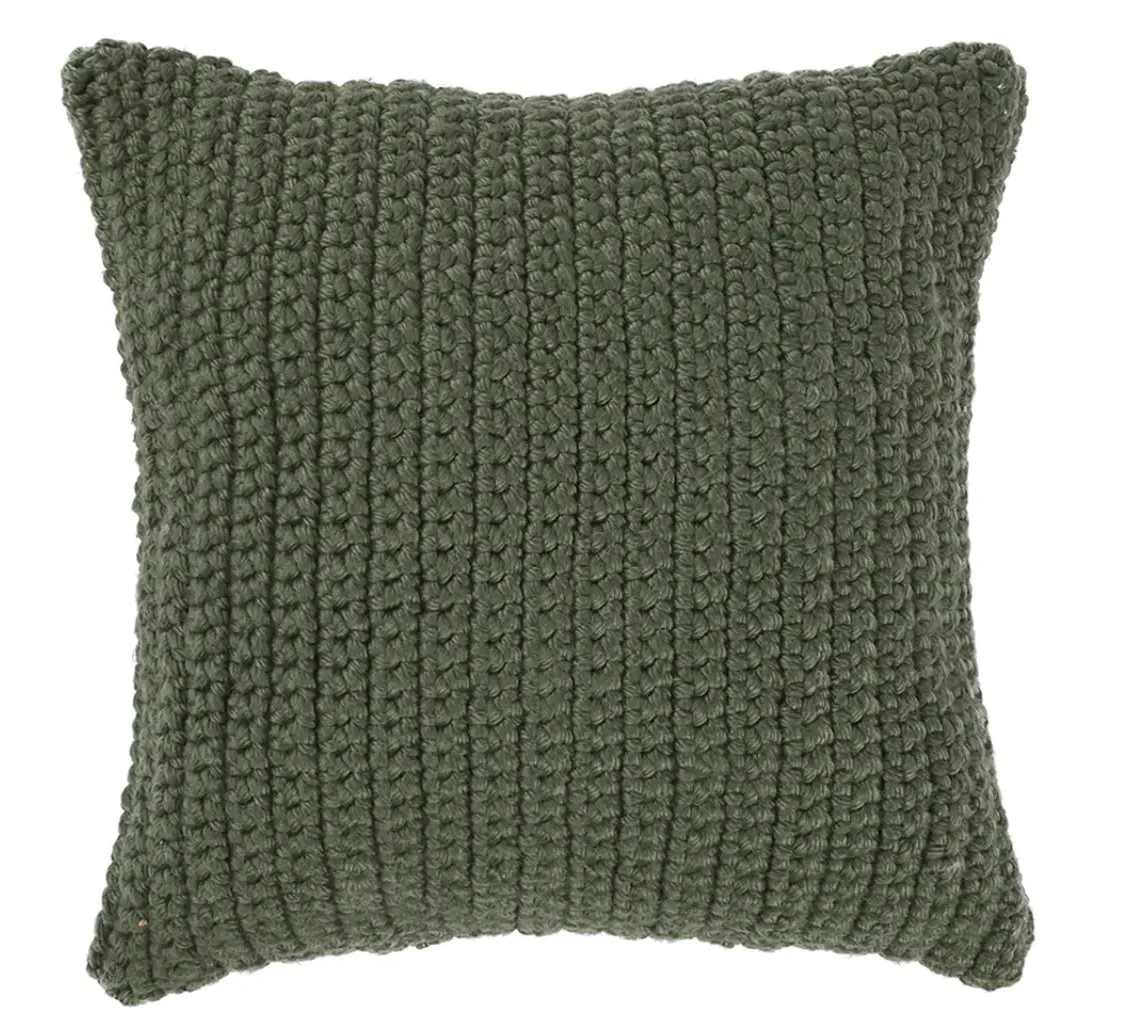 Handwoven Outdoor Cushion Set of Two - Forest Green, Polyester product