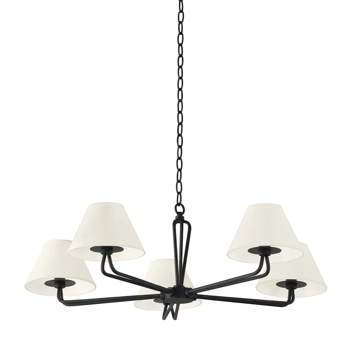 Lido Small Chandelier - Cream, Black Iron product