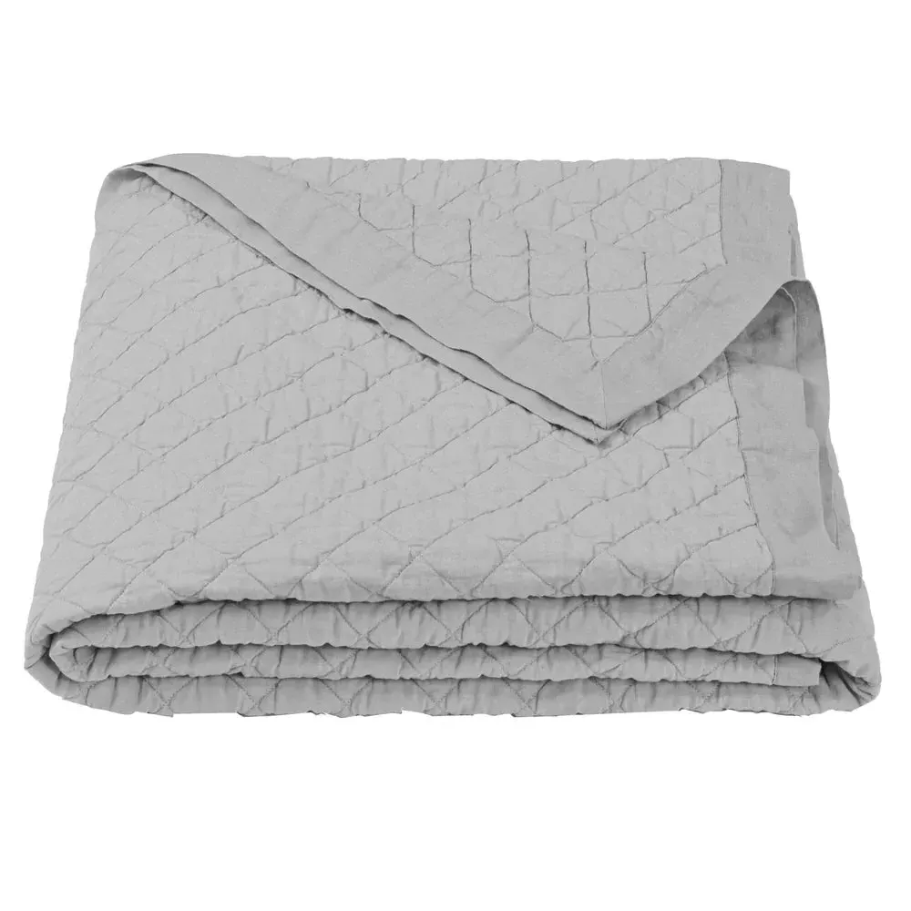 Linen Cotton Diamond Quilt - Gray product