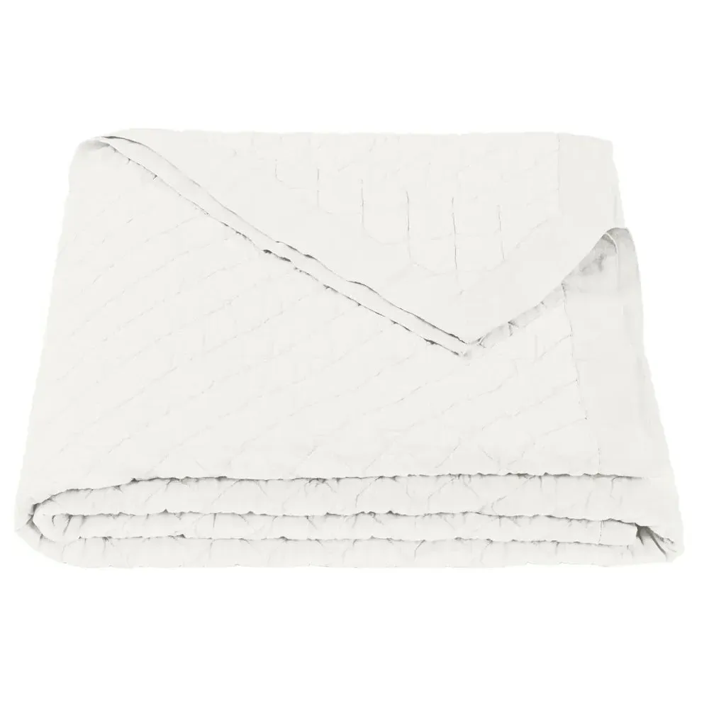 Linen Cotton Diamond Quilt - Vintage White product