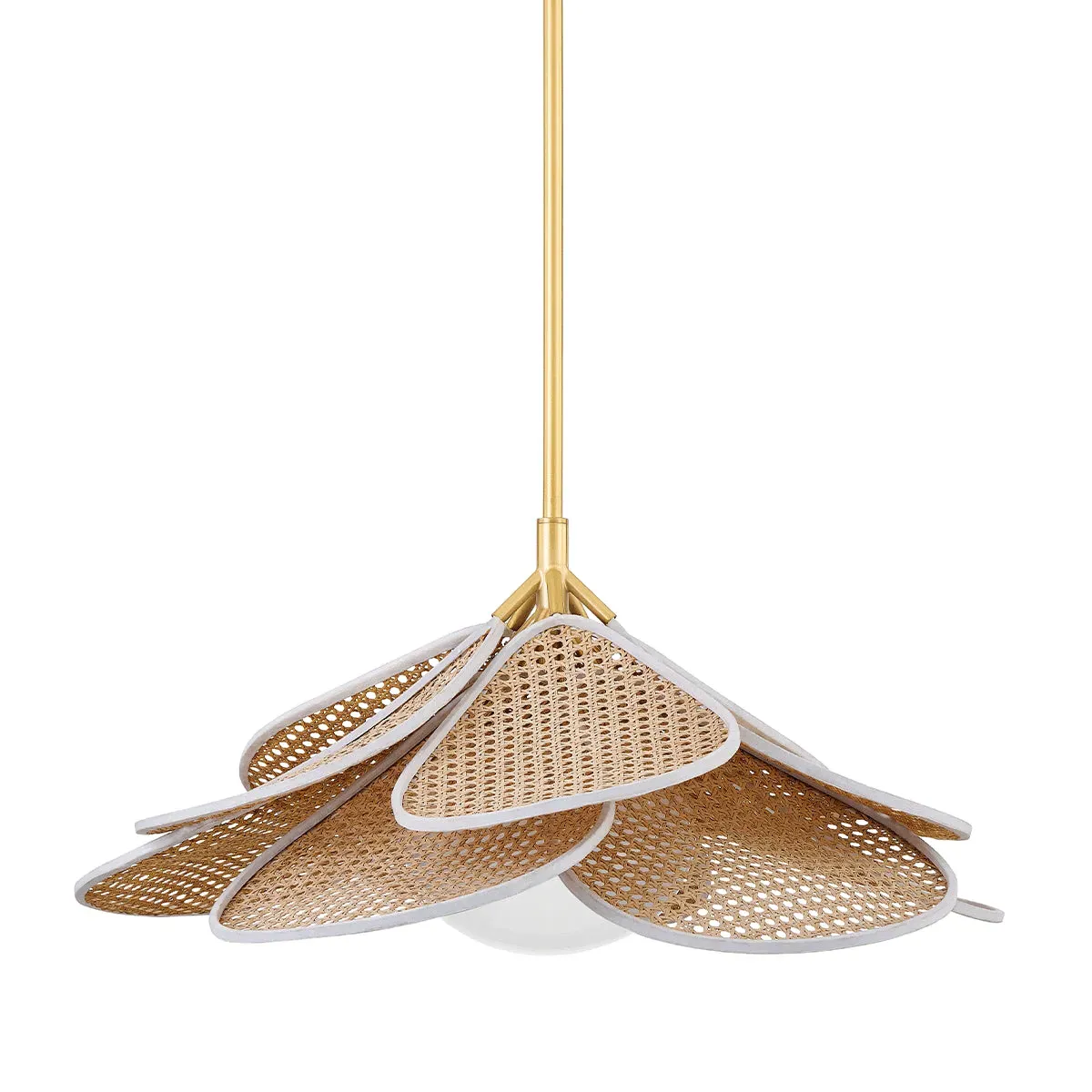Magnolia Small Pendant Light - Rattan, Aged Brass product
