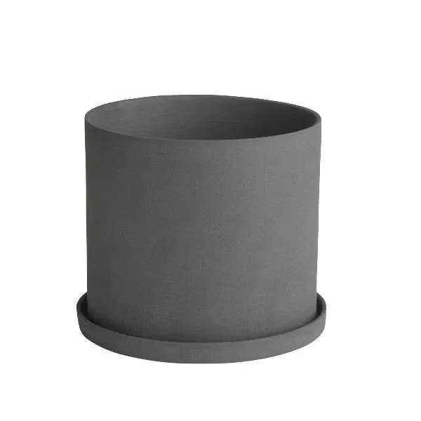 NONA Herb Pot with Tray - Pewter, Porcelain product