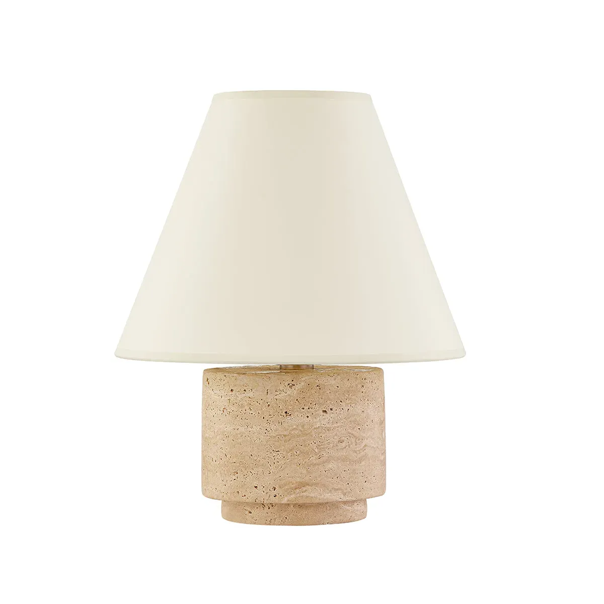 Organic Desert Travertine Shade Table Lamp - Patina Brass product