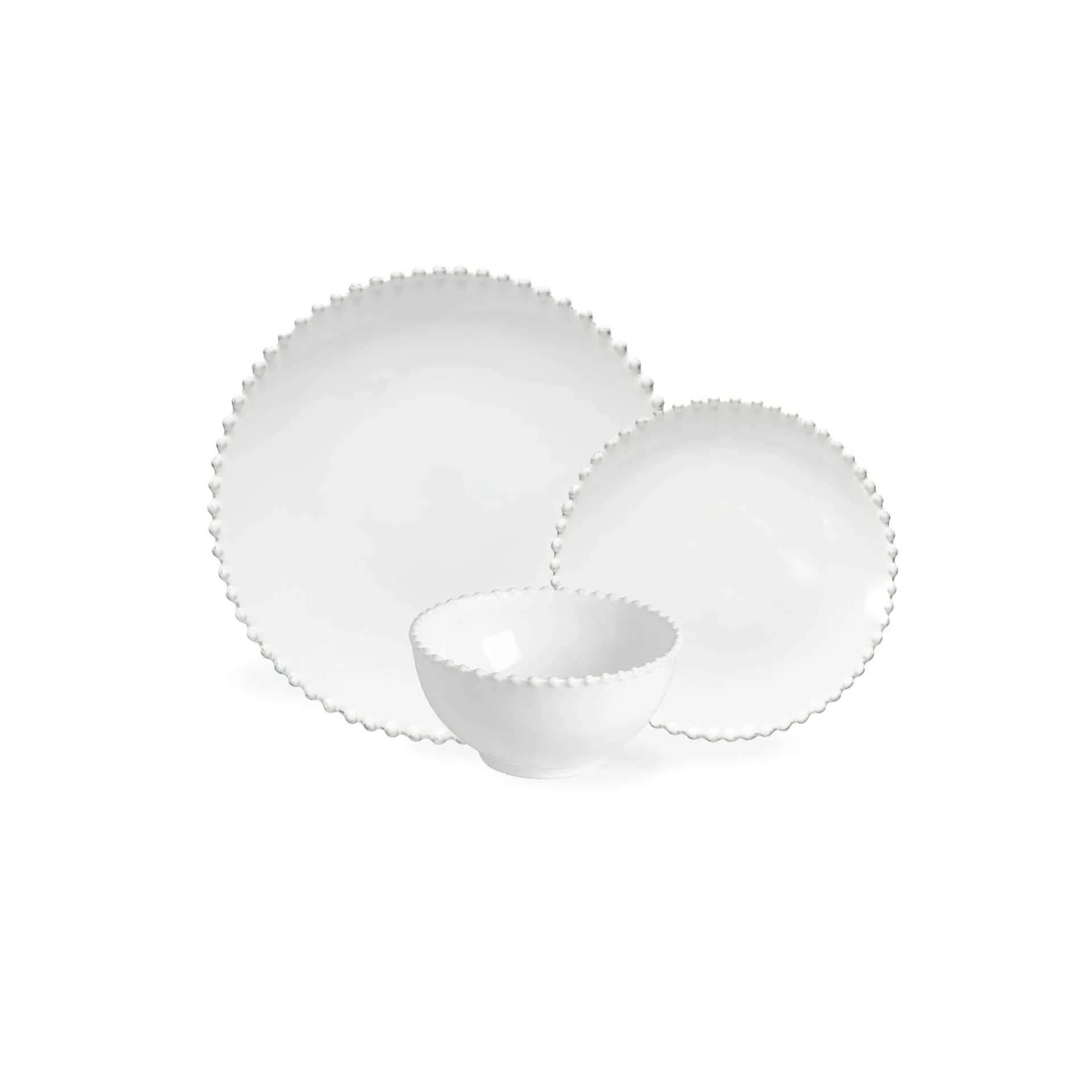 Pearl Costa Nova 12-Piece Dinnerware Set with Bowl - White, Stoneware product