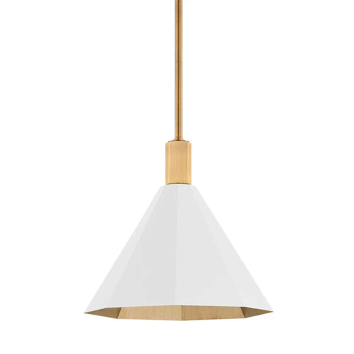 Plumeria Small Faceted Shade Pendant - Soft White, Steel product