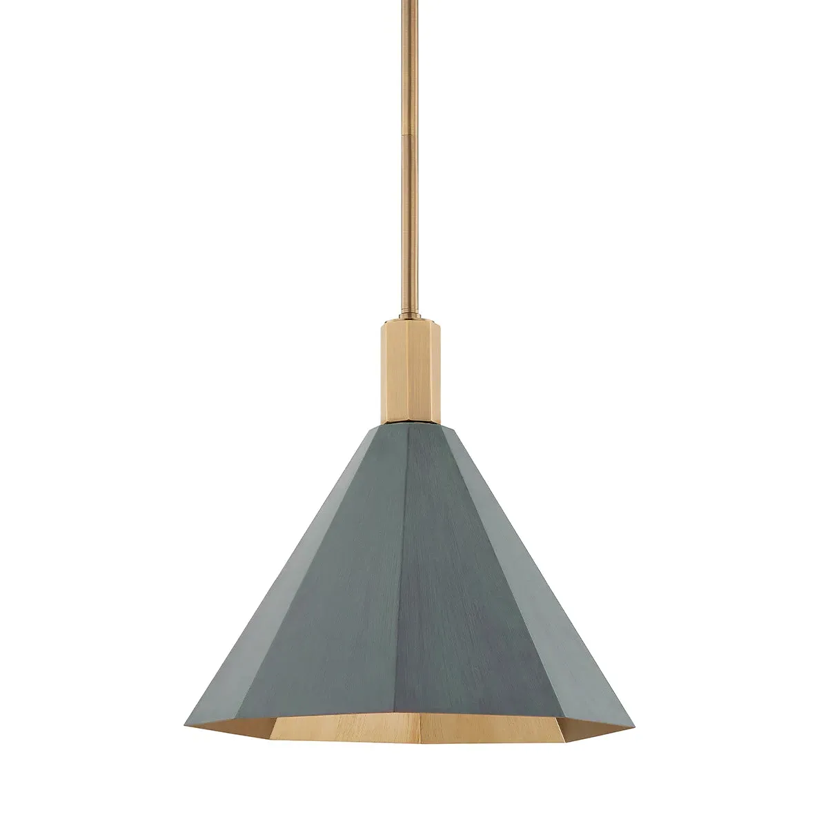 Plumeria Verde Small Faceted Shade Pendant - White, Steel product