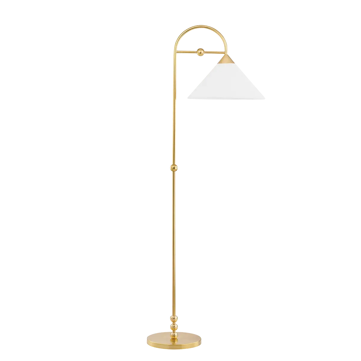 Sammy Brass Floor Lamp - White, Linen product