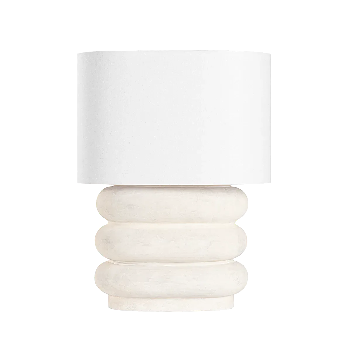 Sandy Stacked Ring Table Lamp - Ivory, Ceramic product