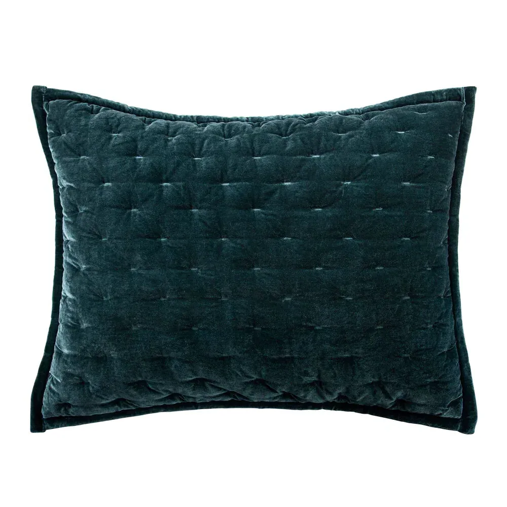 Sienna Faux Silk Velvet Pillow Sham - Storm Blue product