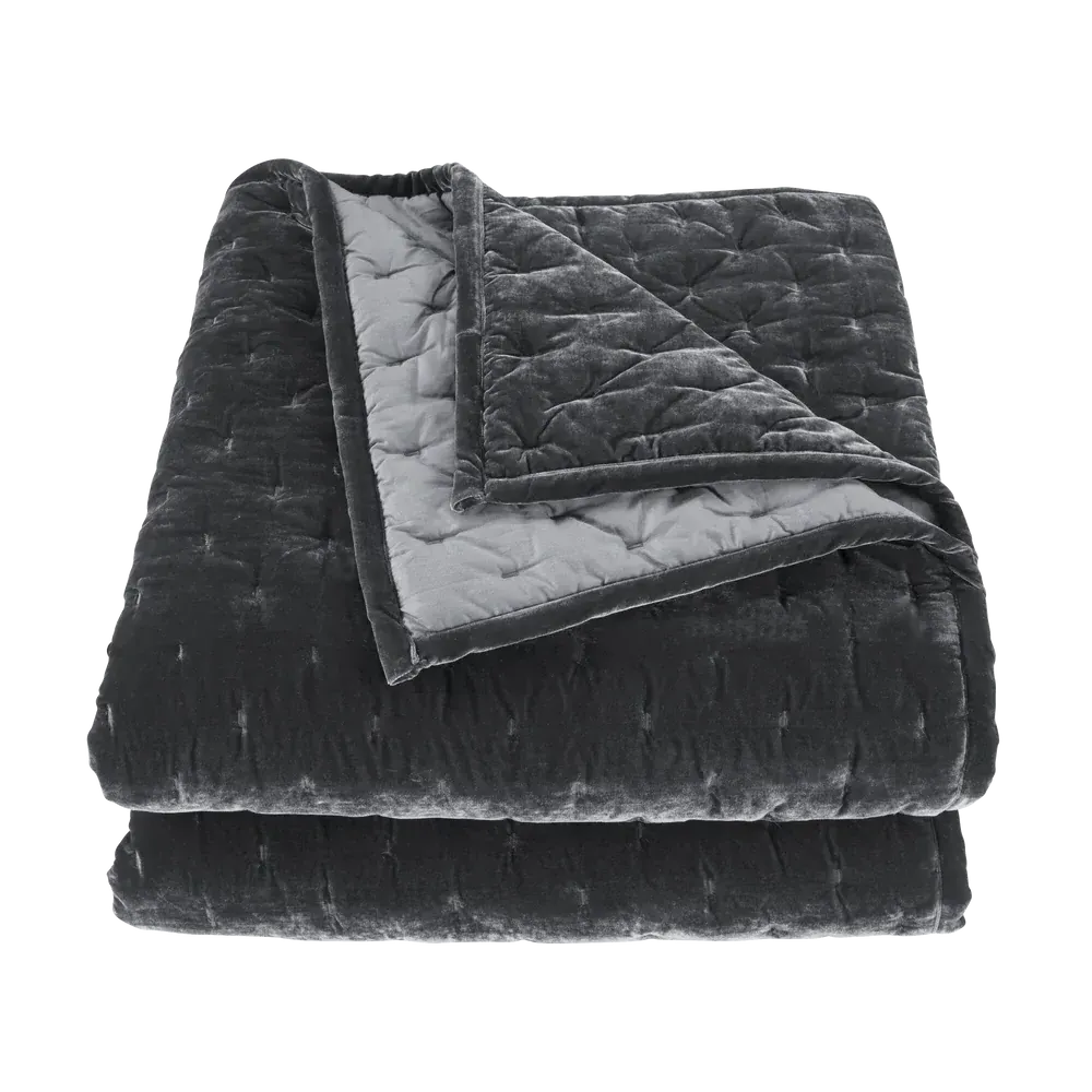 Sienna Faux Silk Velvet Quilt - Copper Dark Slate product