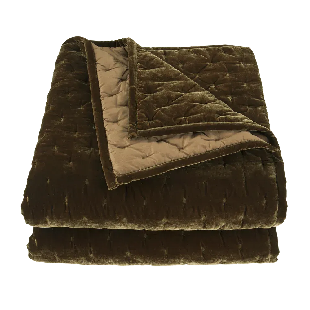 Sienna Faux Silk Velvet Quilt - Copper, Rayon product