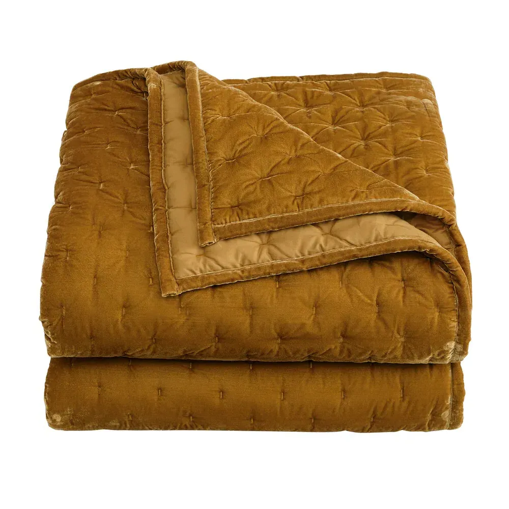 Sienna Faux Silk Velvet Quilt - Copper Saffron product