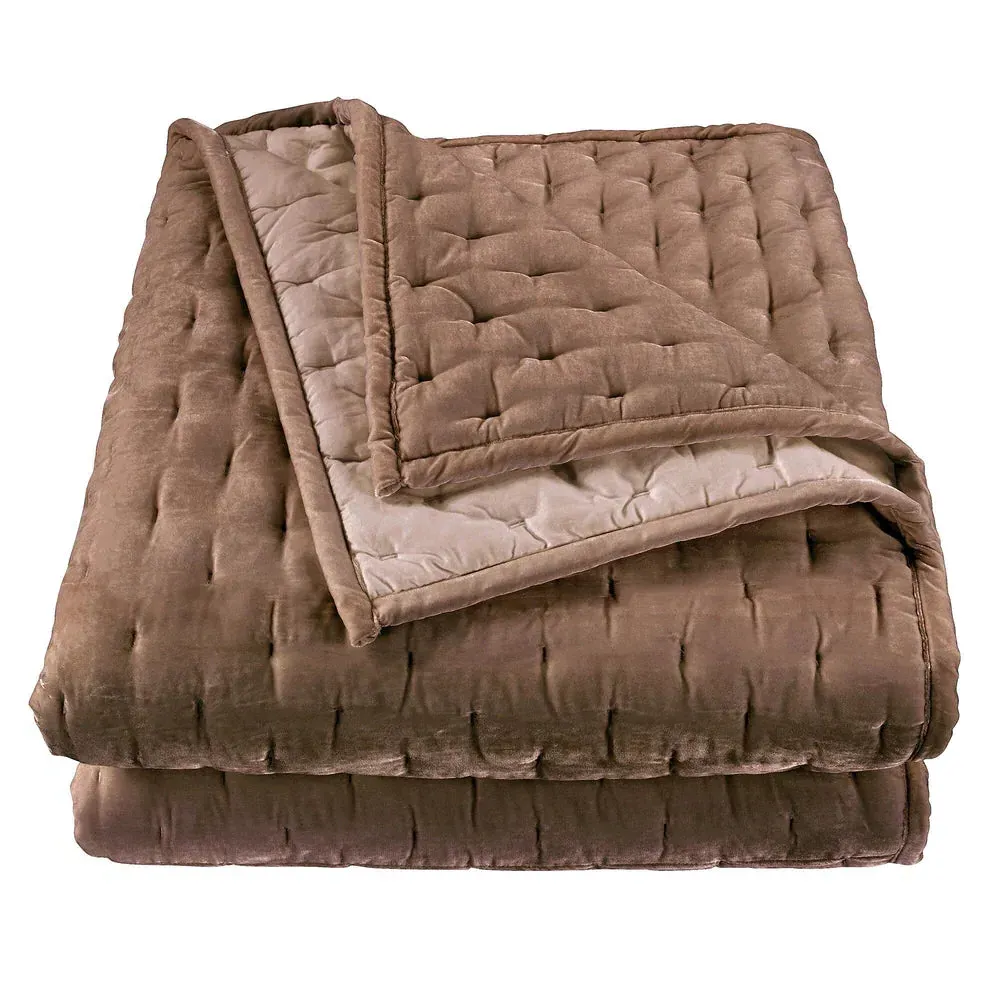 Sienna Faux Silk Velvet Quilt - Dusty Rose product