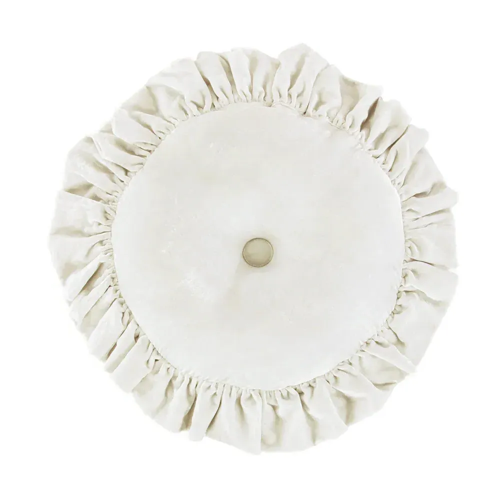Sienna Faux Silk Velvet Round Pillow - Stone product