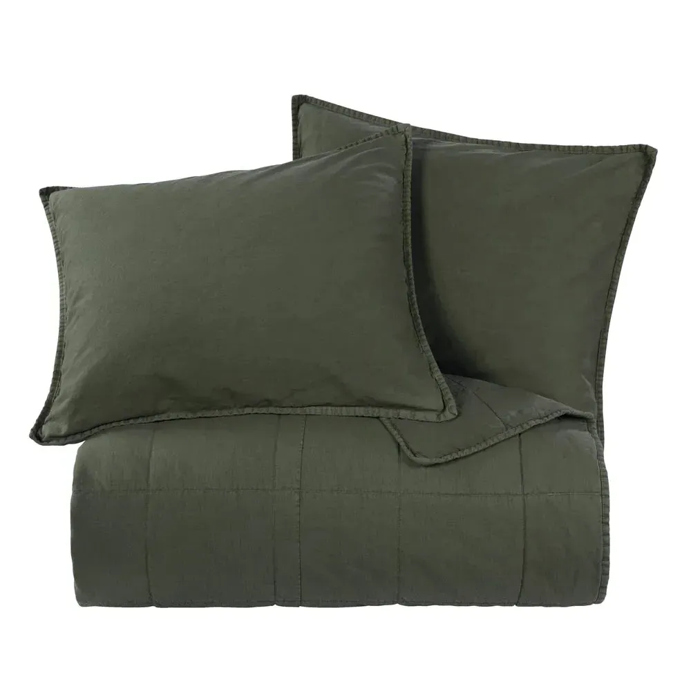 Stonewashed Canvas Coverlet - Duffle Green, Cotton product