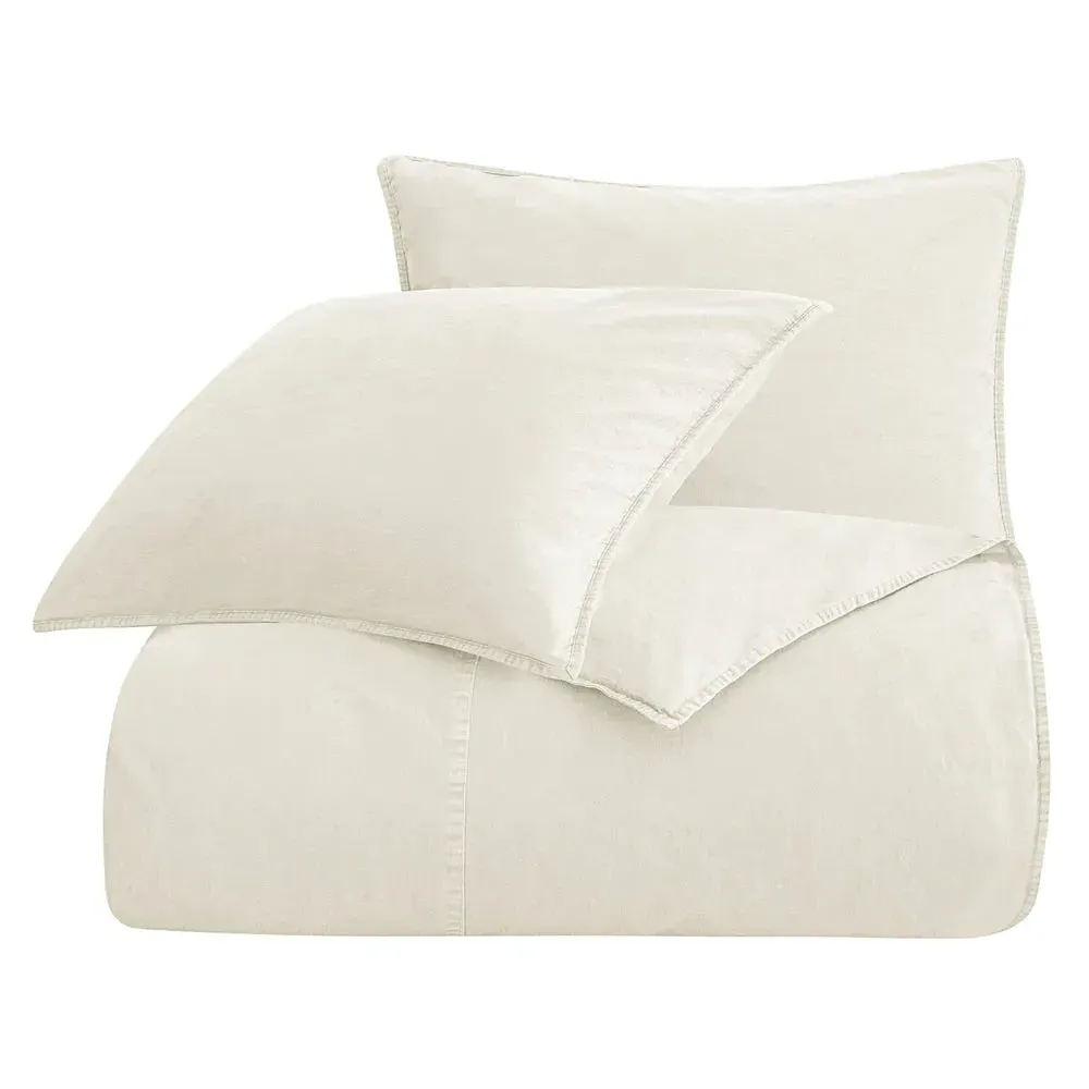Stonewashed Canvas Duvet Cover Set - Natural, Cotton product