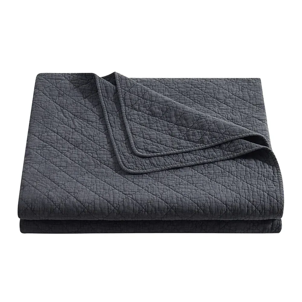 Stonewashed Gauze Quilt - Charcoal, Cotton product