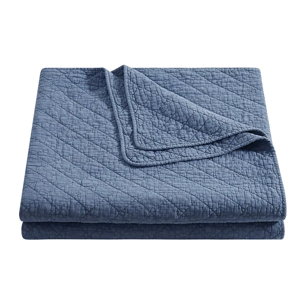Stonewashed Gauze Quilt - French Blue, Cotton product