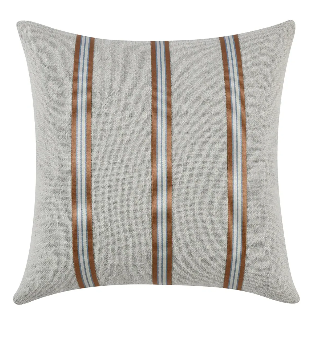Striped Belgian Linen Pillow Set of Two - Brown, Green product