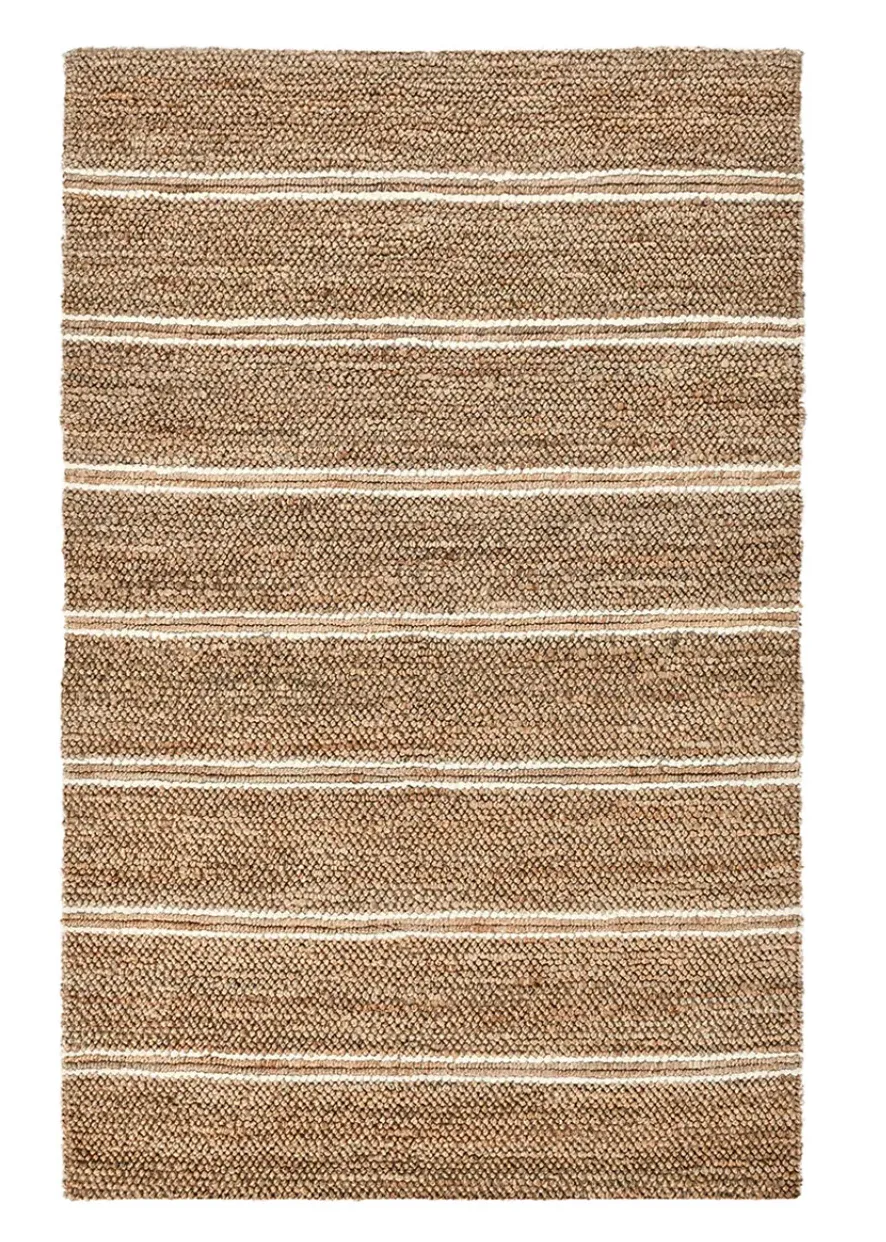 Striped Handwoven Jute Rug - Jute, Cotton, Wool product