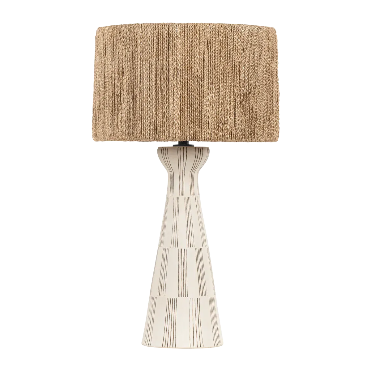 Sweet Palm Rattan Checkered Table Lamp - Natural, String product