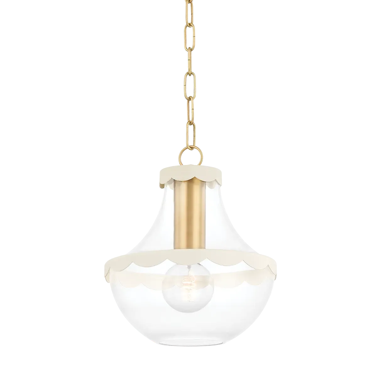 Thalia Beach Small Pendant Light - Aged Brass, Glass product