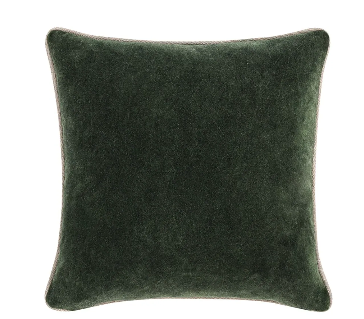 Velvet Cushion Set of Two with Feather Insert - Dark Green, Cotton product
