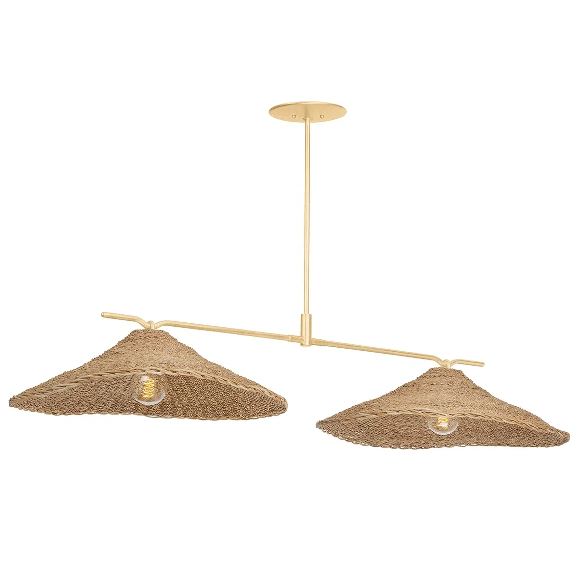 Victory Linear Woven Chandelier - Gold, Lampakanay Grass product