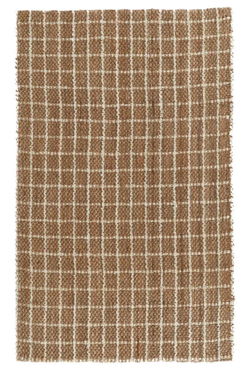Windowpane Hand Woven Rug - Natural/Ivory, Jute product