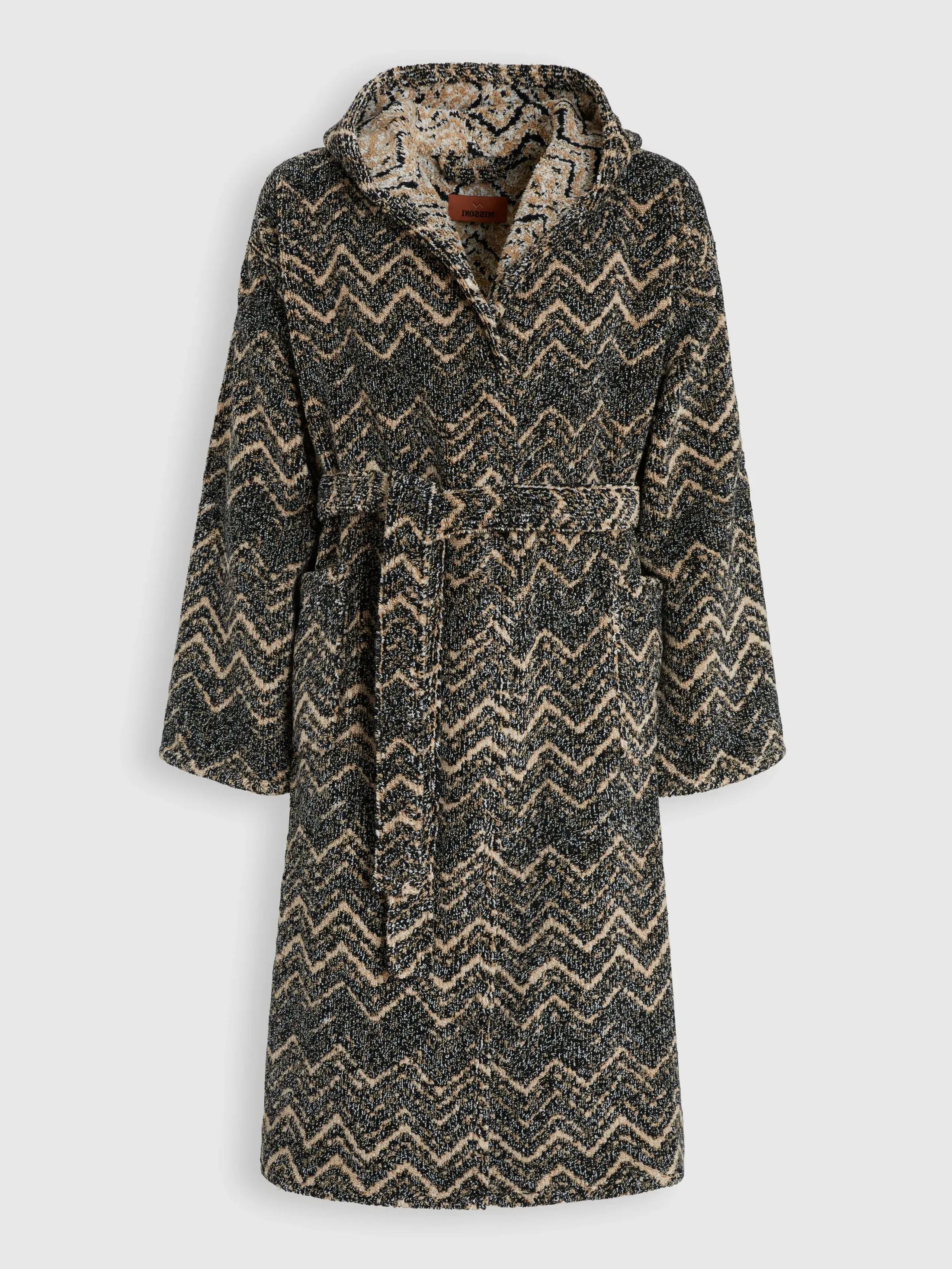Azul Chevron Bathrobe with Hood - Brown, Cotton Terry product