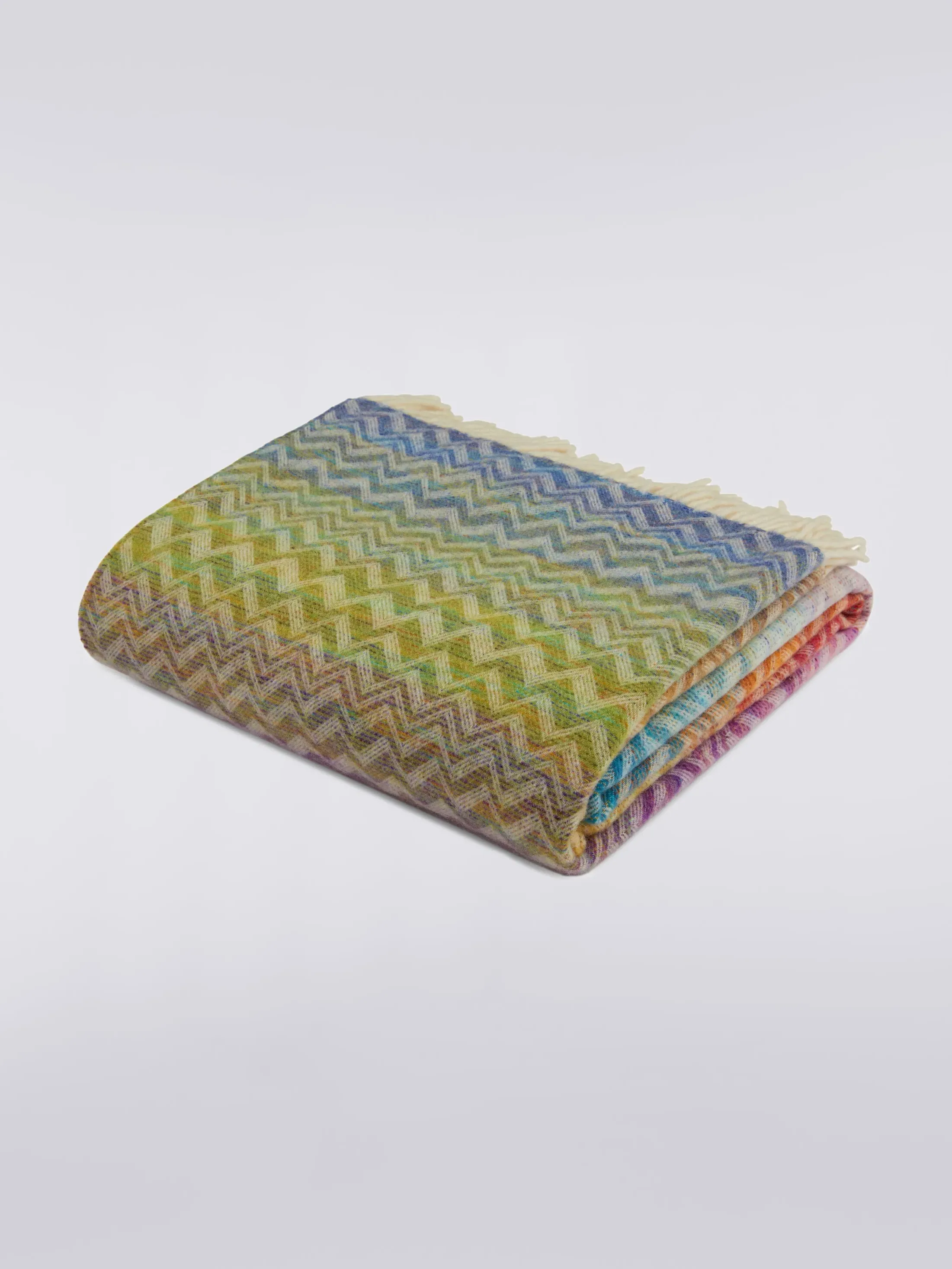 Bastien Plaid Blanket with Fringed Edges - Multicoloured, Wool Blend product