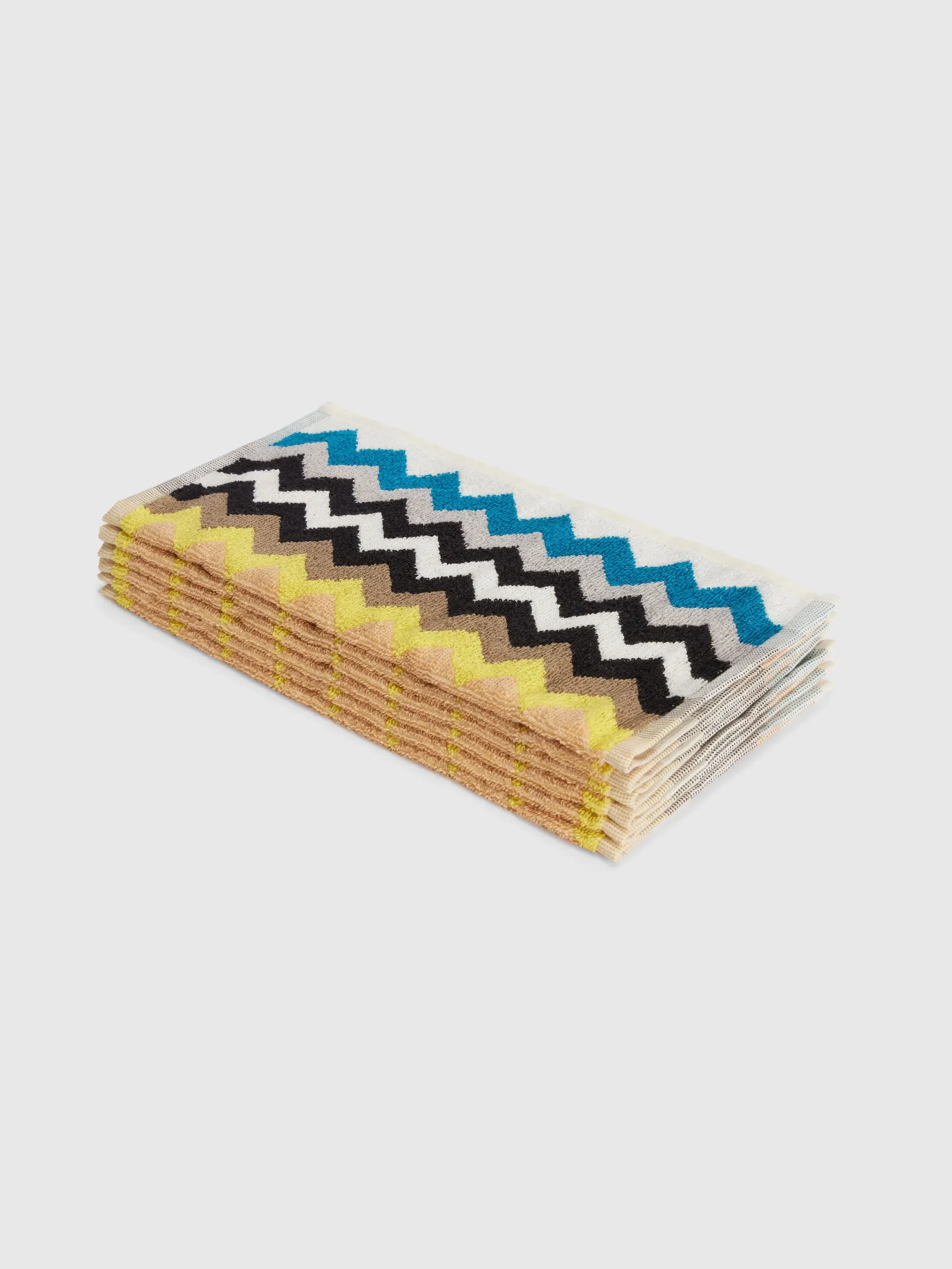 Best Set of Six Face Towels - Black Multicoloured, Cotton Terry product