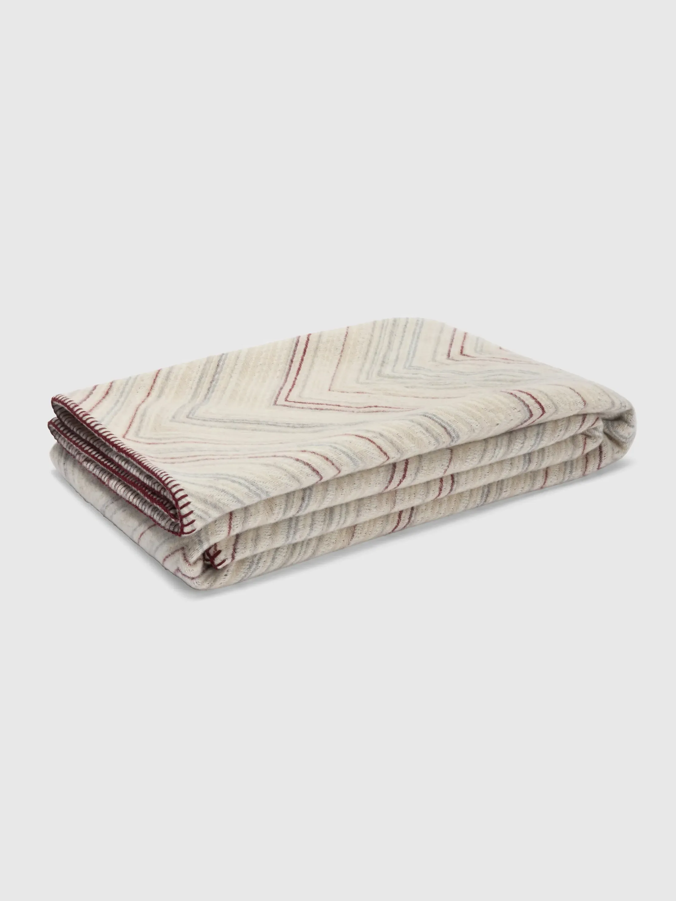 Catullo Blanket with Fringed Edge - Beige, Wool & Cashmere product