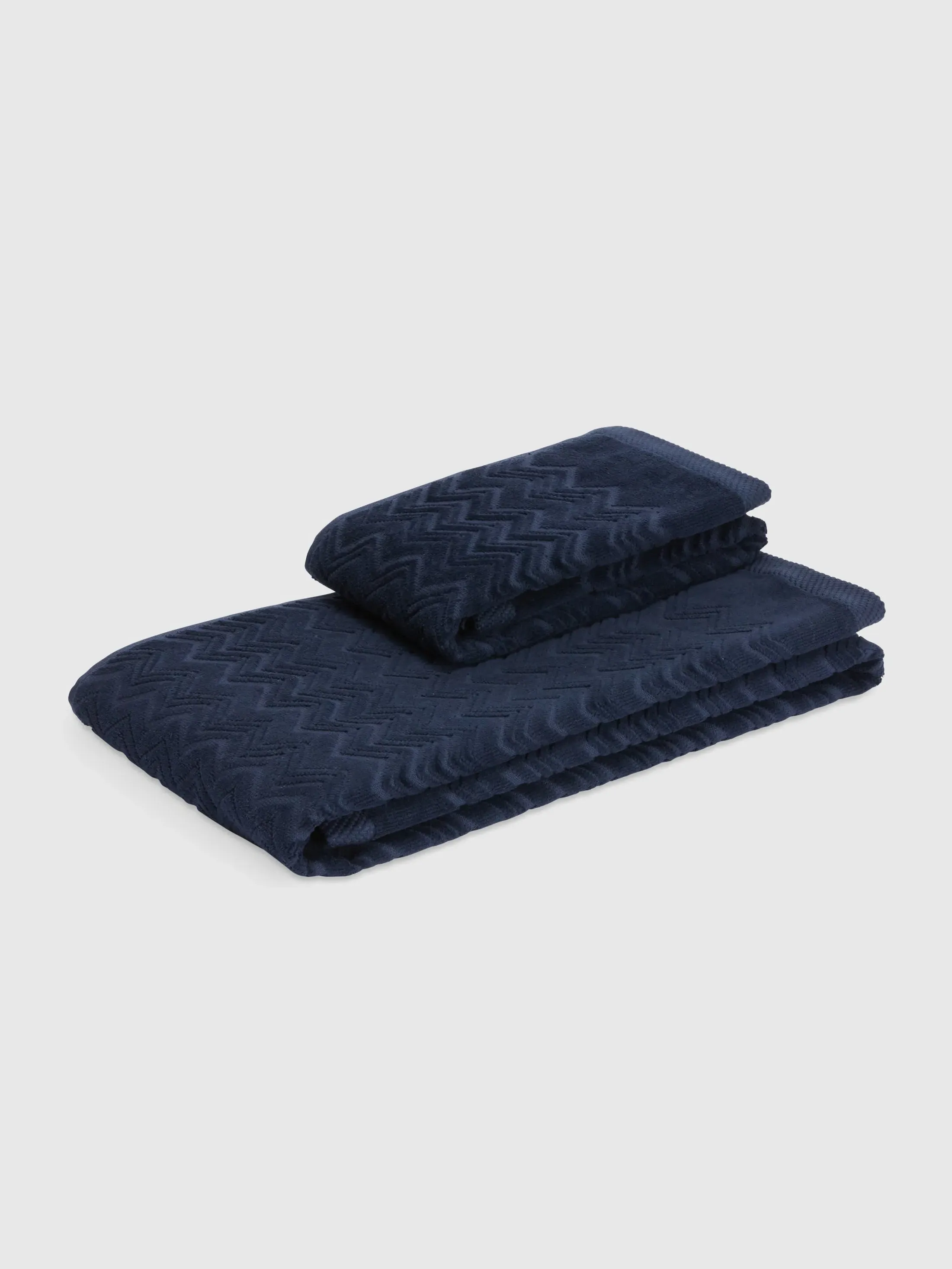 Chalk 2-Piece Bath Towel Set - Blue, Cotton Terry product