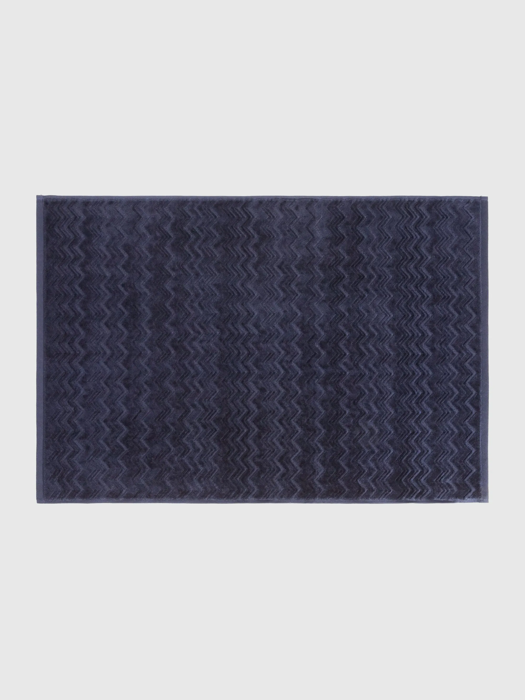 Chalk Zigzag Bath Mat - Blue, Cotton product