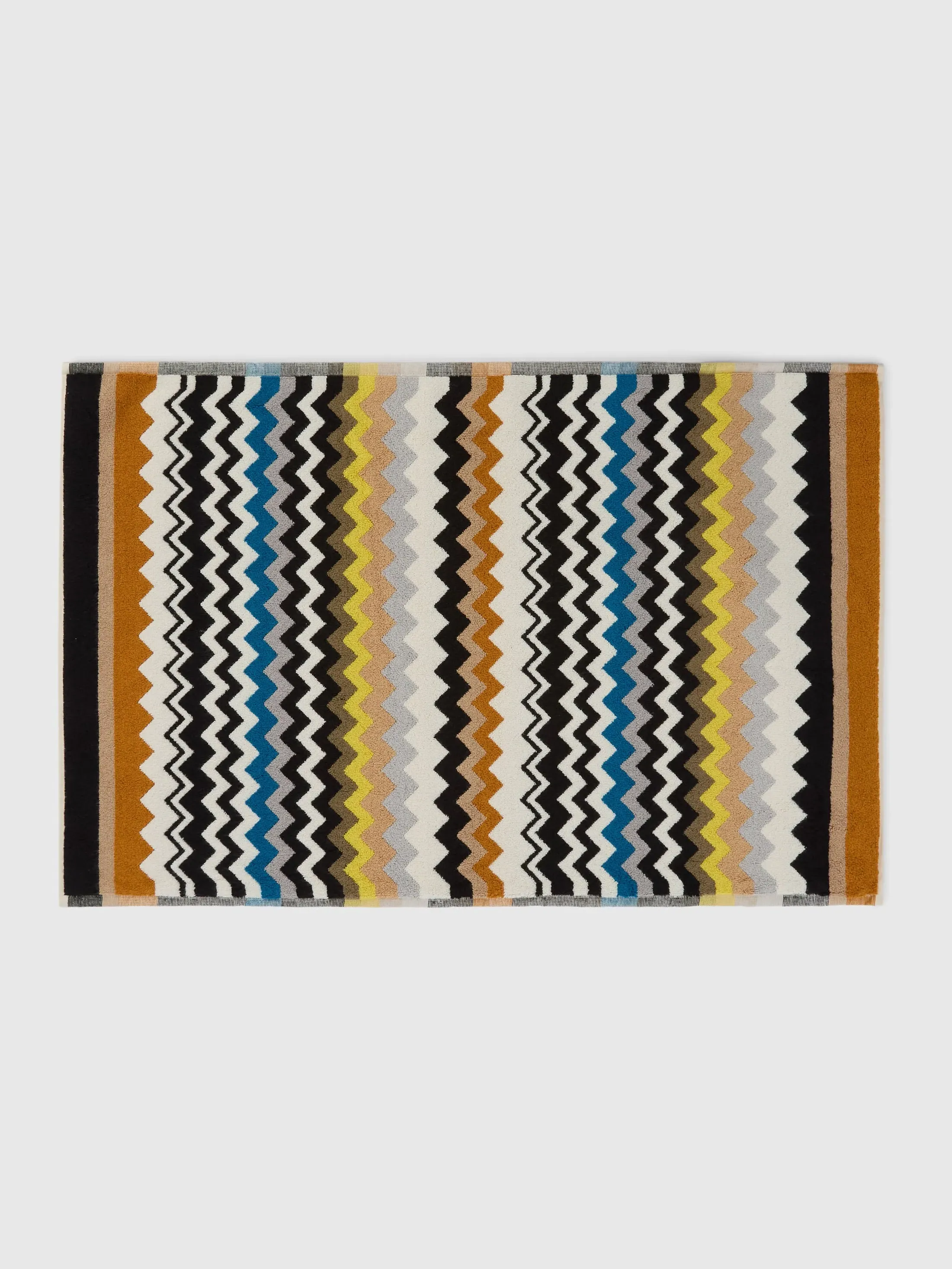 Chevron Pattern Bath Mat - Black Multicoloured, Cotton product