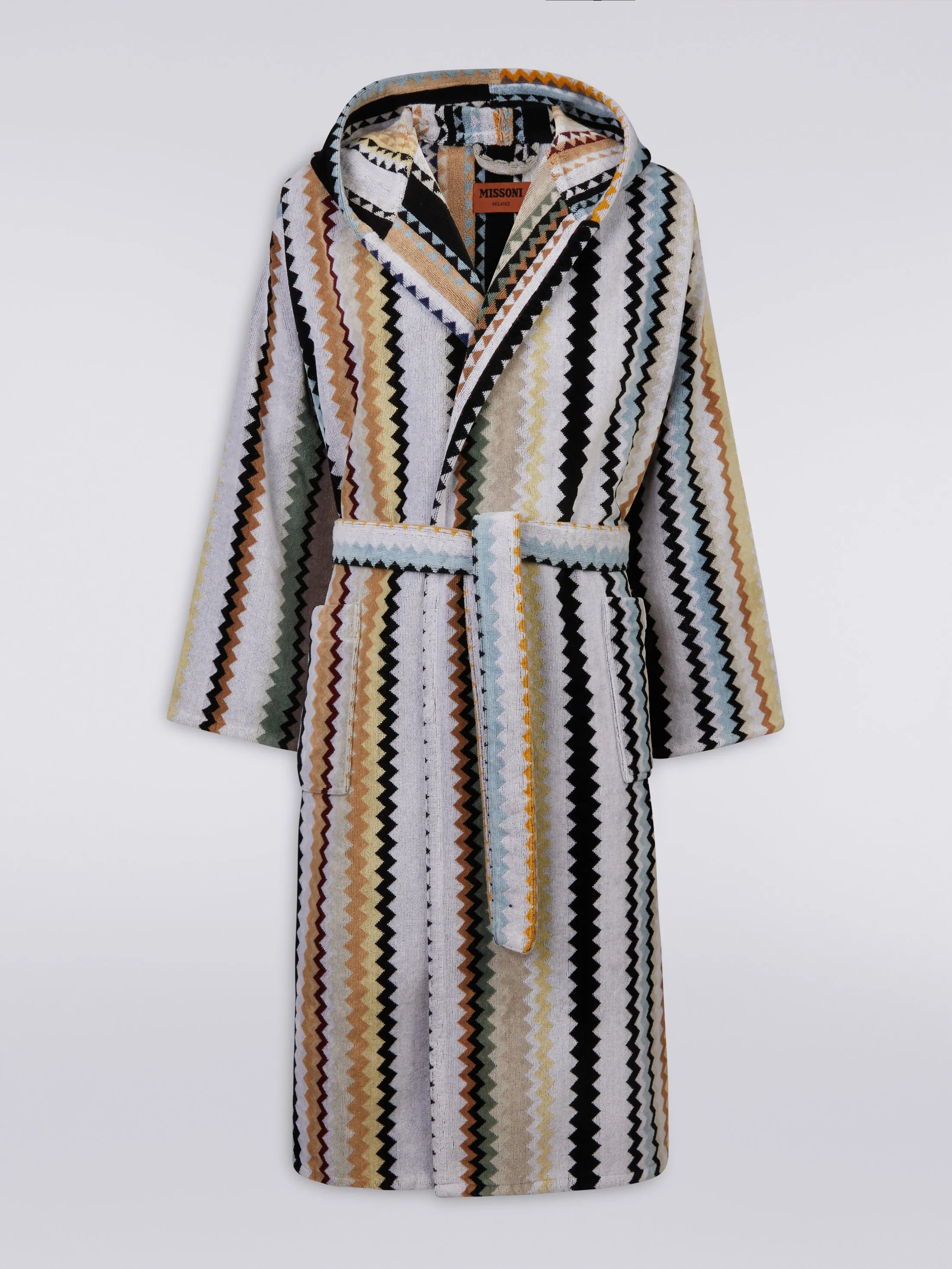 Curt Chevron Hooded Bathrobe - Black, Cotton Terry product