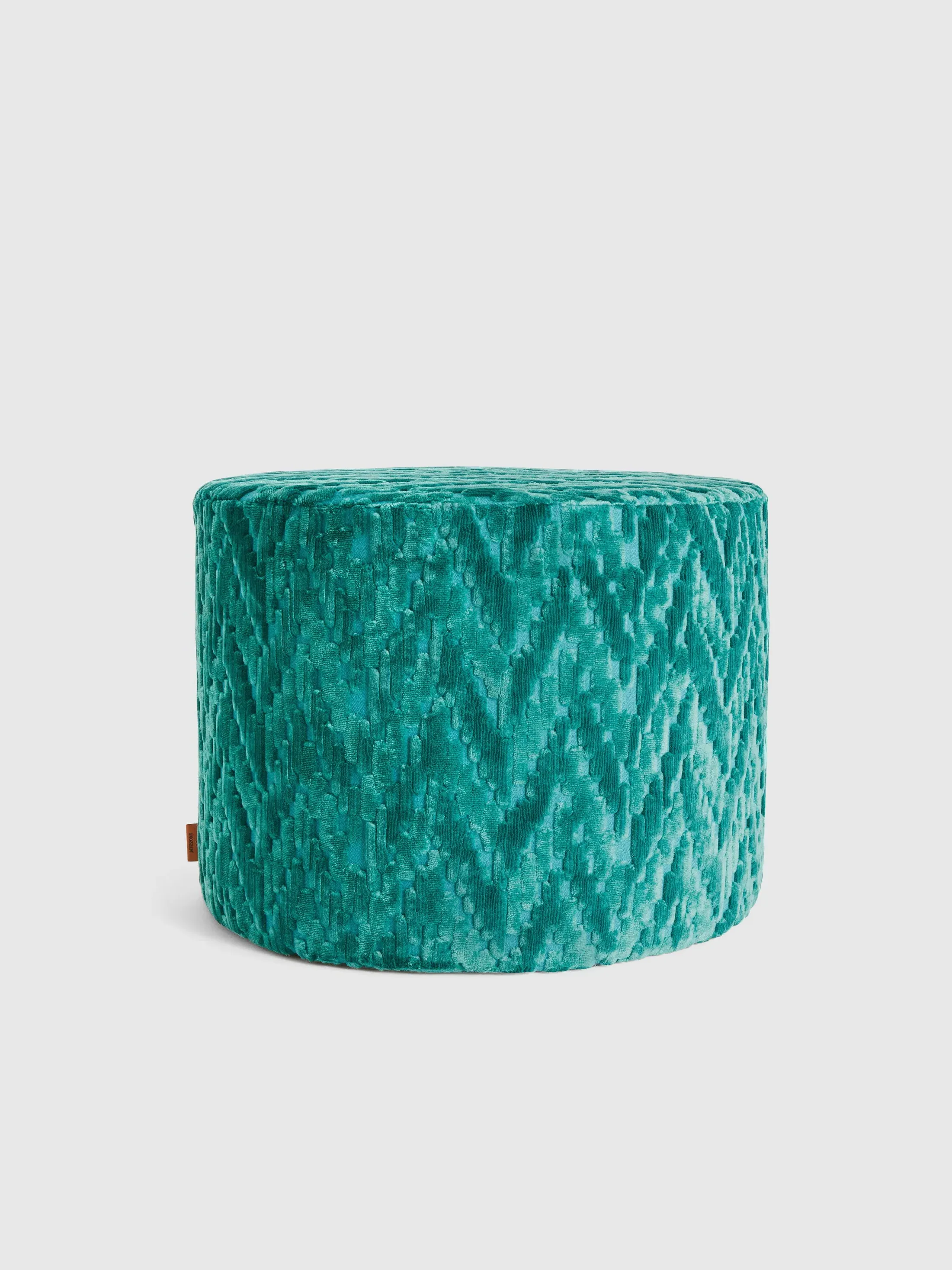 Fossile Cylinder Cushion with Chevron Pattern - Blue product