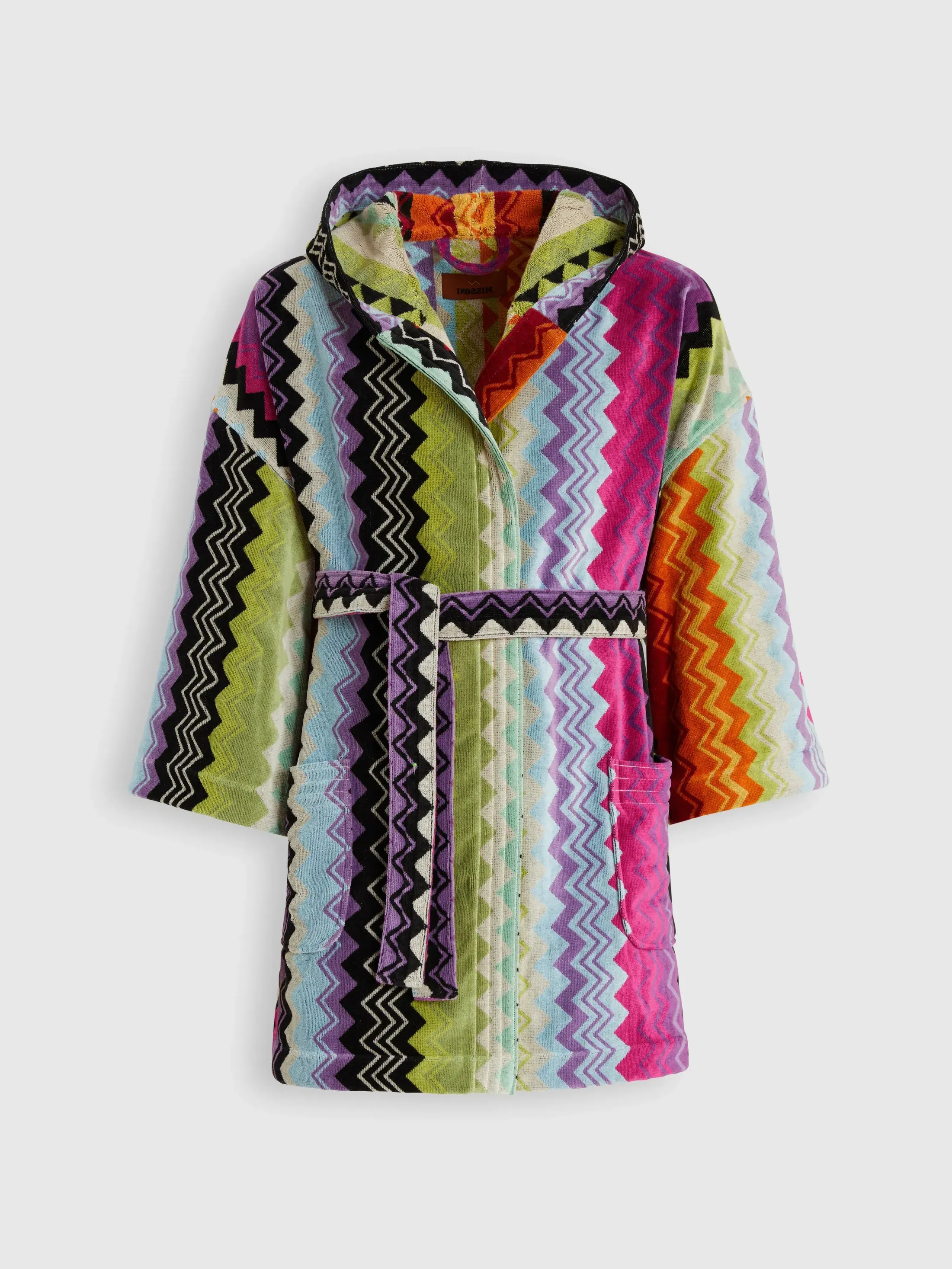 Giacomo Bathrobe Zigzag Pattern - Orange, Cotton Terry product