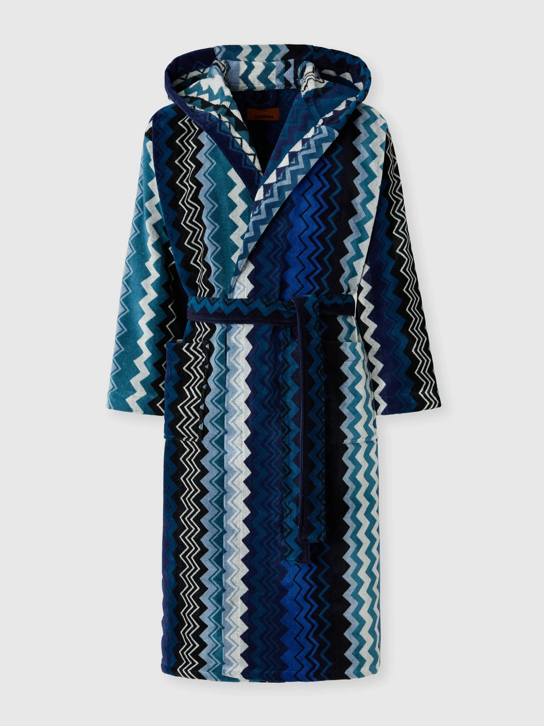 Giacomo Hooded Bathrobe - Blue, Cotton Terry product